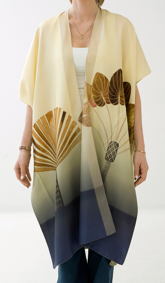 Yellow cardigan met bloemenprint Hanny K&J 