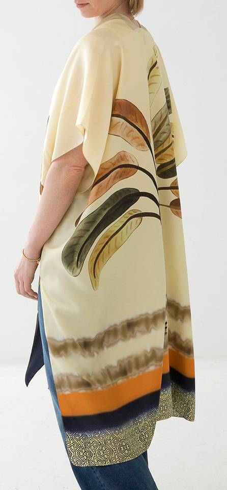 Yellow cardigan met bloemenprint Hanny K&J 