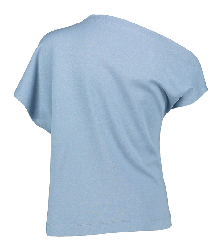 Blauwe t-shirt met boothals Fella Nathalie Vleeschouwer 