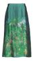 Groene glanzende rok met bloemenprint Emmanuel Nathalie Vleeschouwer 
