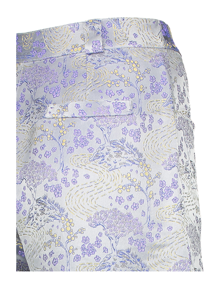 Blauwe bloemenprint lange broek Bolivar Nathalie Vleeschouwer 