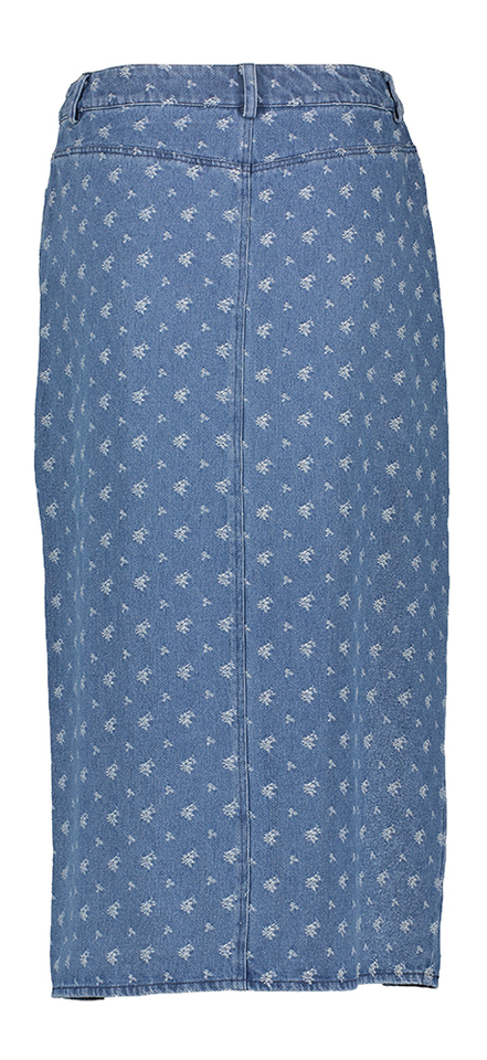Blauwe jeansrok met detail en split vooraan Gustava Peppercorn