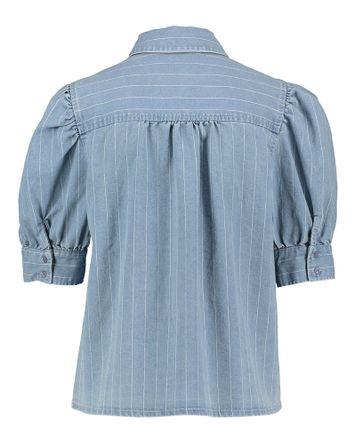Jeansblouse met korte mouwen en krijtstrepen Pria Minus
