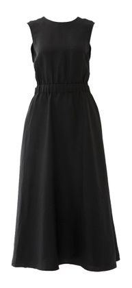 Minus Zwarte midi-jurk met open rug Sabbi Dress