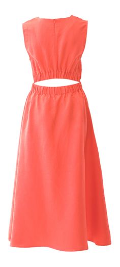 Koraal kleurige midi-jurk met open rug Sabbi Dress Minus 