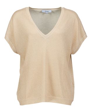 Minus Goudkleurige pull met korte mouwen Carlina