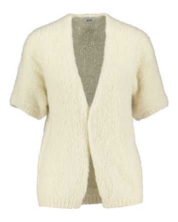 Ecru wollen gilet met korte mouwen Nana Inti
