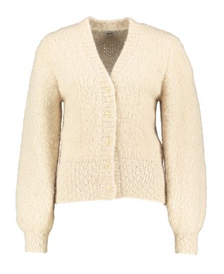 Beige wollen gilet met knopen Sofia Inti