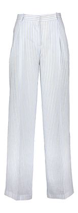 Semicouture Lichtblauw en wit gestreepte linnen broek