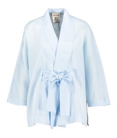 Semicouture Licht blauwe linnen kimono