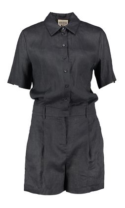 Semicouture Donkergrijze linnen playsuit