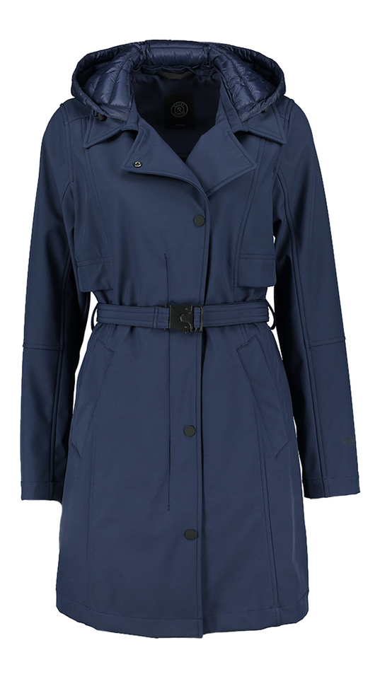 Donkerblauwe waterwerende jas met kap Ancona Reset