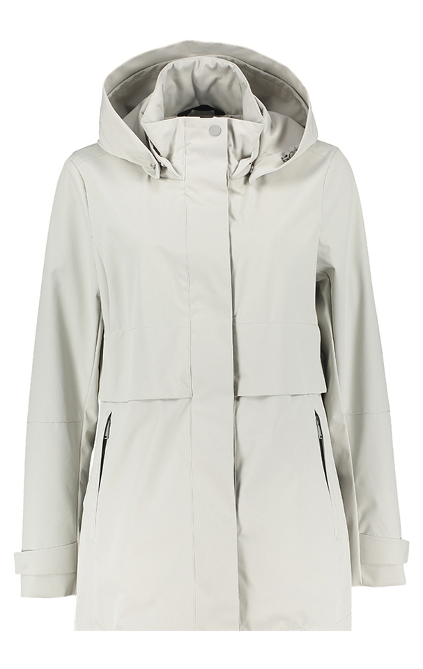 Grijskleurige jas met kap Elba Reset