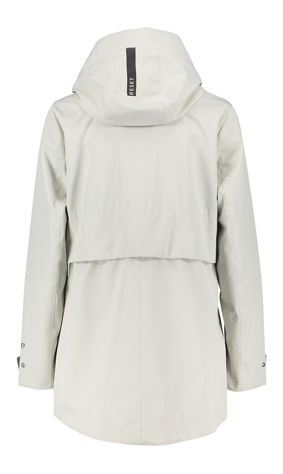 Grijskleurige jas met kap Elba Reset