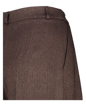 Bruine  wijde broek met bandplooi en fijne print Rinascimento 