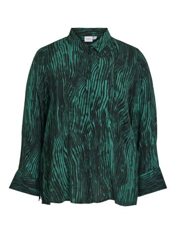 Groene blouse met zwarte print Viruma Evoked 