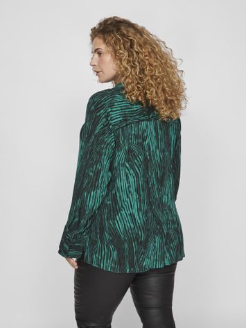 Groene blouse met zwarte print Viruma Evoked 
