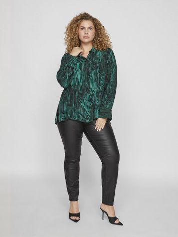 Groene blouse met zwarte print Viruma Evoked 