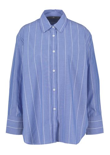 Blauwe bloes met witte strepen Noa Striped Shirt Withblack