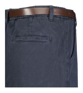 Donkerblauwe wijde broek met bandplooi Steffi Withblack