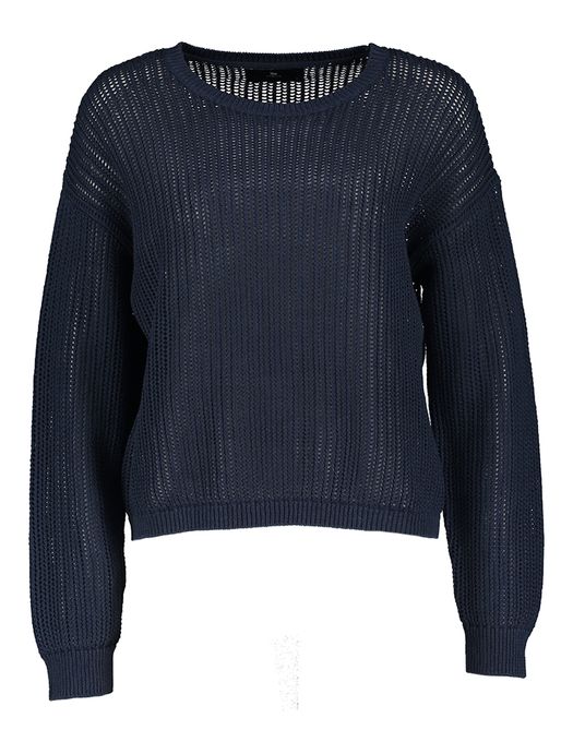 Mid day blue trui met motief van kabels Withblack