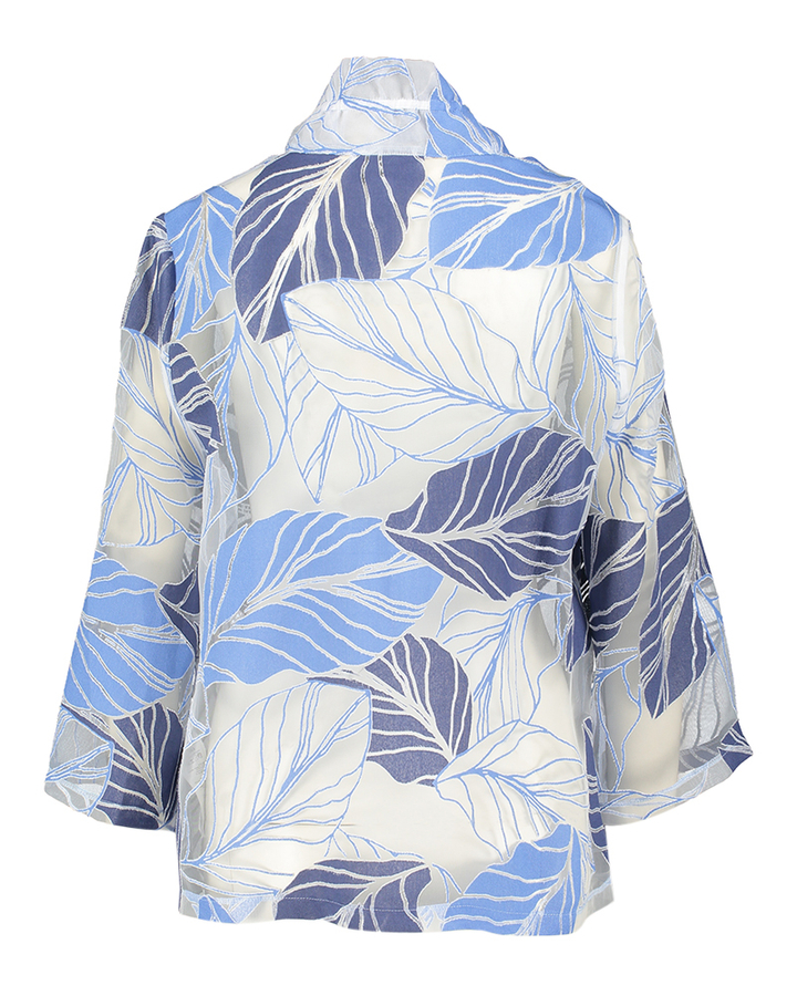 Lichtblauwe doorzichtige bloes met bloemenprint Joseph Ribkoff