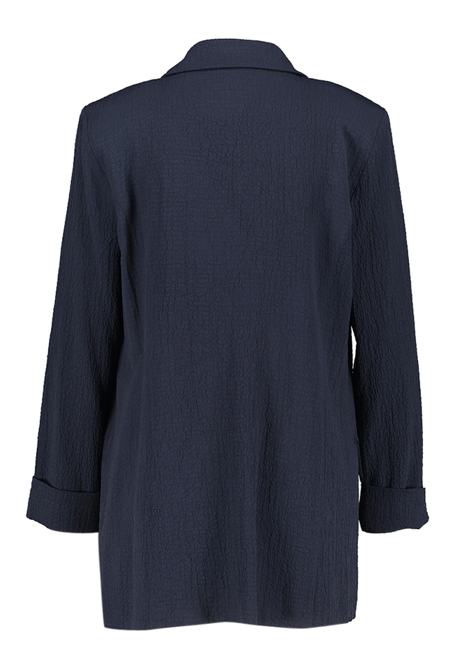 Donkerblauwe soepelvallende blazer met structuur Jozeph Ribkoff