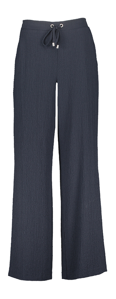 Donkerblauwe losvallende broek met structuur en elastiek Joseph Ribkoff