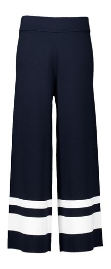 Donkerblauwe losvallende broek met witte strepen aan de onderkant Joseph Ribkoff