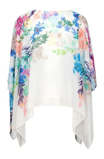 Witte bloes met bloemenprint en vlindermouwen Joseph Ribkoff