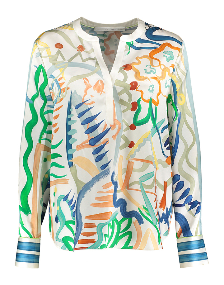 Multi-color bloes met print Herzen's