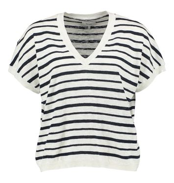 Ecru pull met donkerblauwe strepen Nukiki Numph