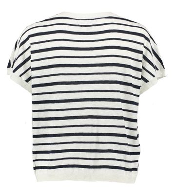 Ecru pull met donkerblauwe strepen Nukiki Numph
