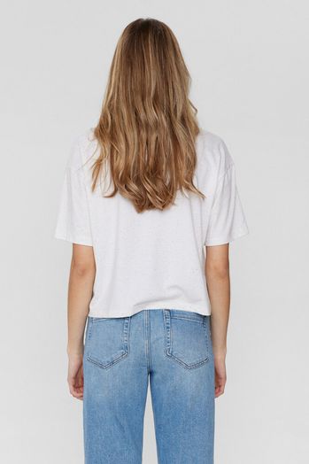 Ecru gespikkelde t-shirt  Nuhuby Numph 