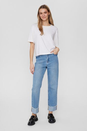 Ecru gespikkelde t-shirt  Nuhuby Numph 