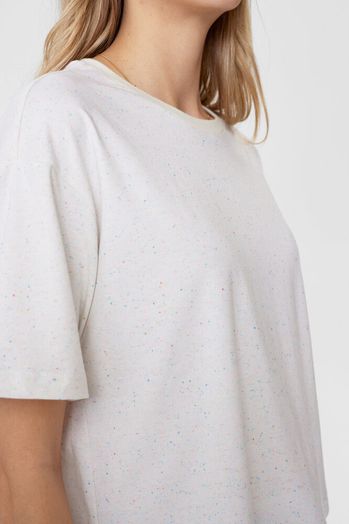 Ecru gespikkelde t-shirt  Nuhuby Numph 