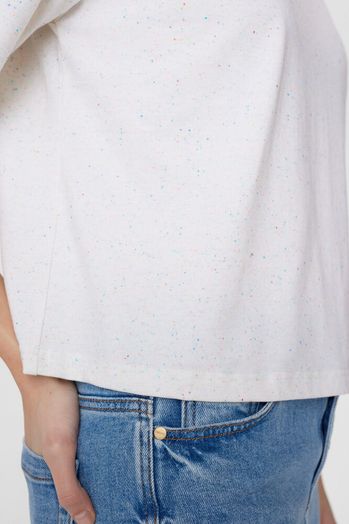 Ecru gespikkelde t-shirt  Nuhuby Numph 