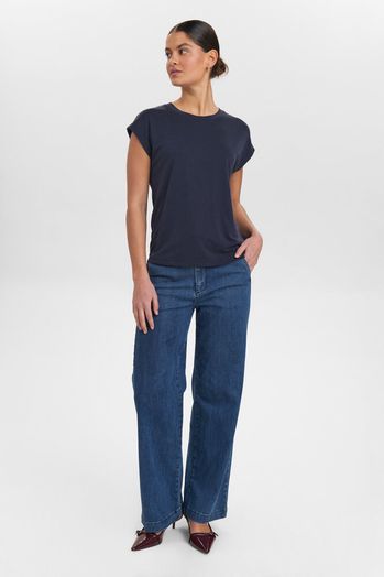 Kobaltblauwe t-shirt Nulizy Top Numph 