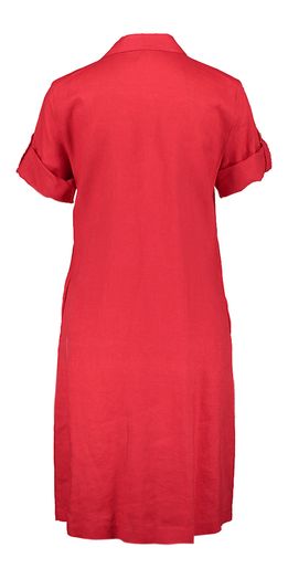 Rode linnen jurk met knopen La Camicia