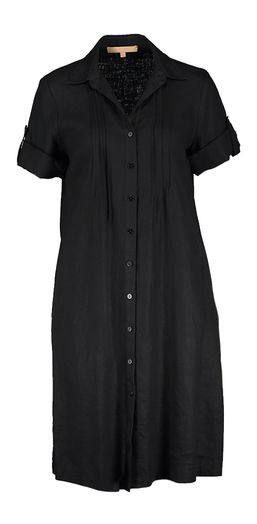 Zwarte linnen jurk met zakken  La Camicia