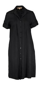 La Camicia Zwarte linnen jurk met zakken