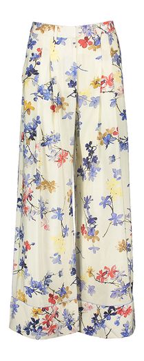 Beige lange broek met bloemenprint Faicus Munthe 