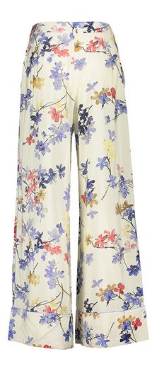 Beige lange broek met bloemenprint Faicus Munthe 