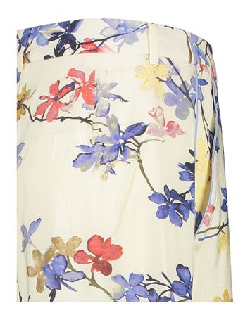 Beige lange broek met bloemenprint Faicus Munthe 