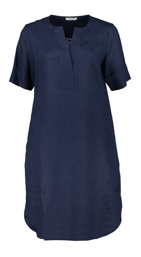 Donkerblauwe linnen jurk Birgit Angoor 