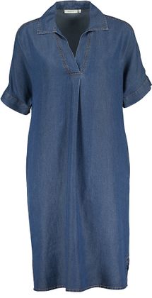 Angoor Donkerblauwe jurk in jeans look met zakken Benita