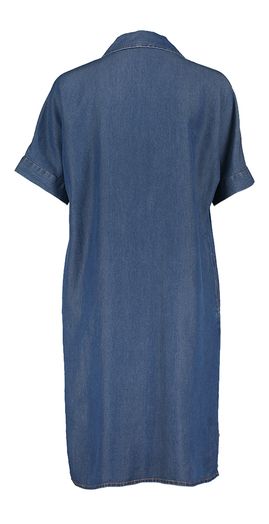 Donkerblauwe jurk in jeans look met zakken Benita Angoor 