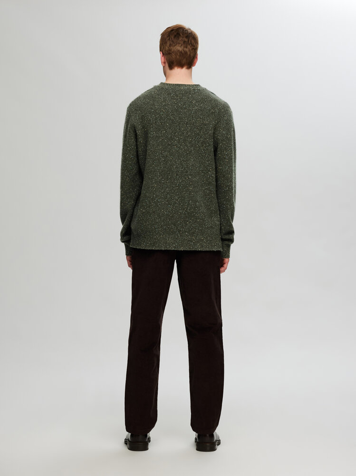 Groene pull met multicolor motief Selected 