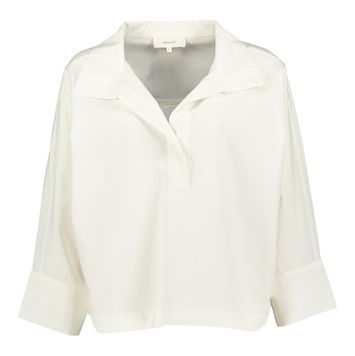 Witte oversized katoenen blouse met driekwart mouwen Hadaly Kocca