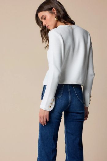 Ecru cardigan met gouden knopen Andreanna Kocca
